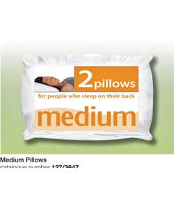 Unbranded Pair of Medium Hollowfibre Pillows