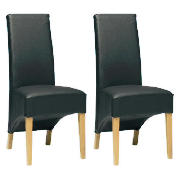 Unbranded Pair of Monterosso Chairs, Black Leather with