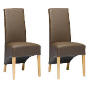 Unbranded Pair of Monterosso Chairs, Brown Leather with