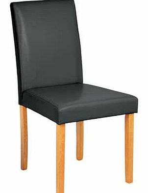 With a stylish oak finish and quality wooden frame. these modern chairs make a great addition to your dining room. Supplied as a pair. Seat height 46cm. Oak stain finish. Leather effect seat cover. Wood frame. Rubberwood legs. Upholstered. Packed fla