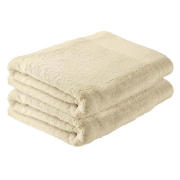 Unbranded Pair of Organic Bath Towels, Cream