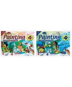 2 painting by numbers box sets consisting of 4 des