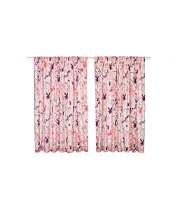 Pair of Pencil Pleat Playboy Curtains - Pink