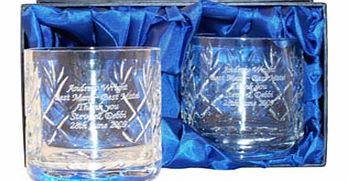 Unbranded Pair of Personalised Cut Crystal Whisky Tumblers