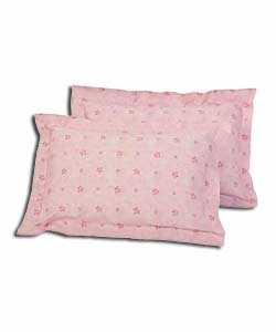 Pair of Pink Amelia Oxford Pillowcases.