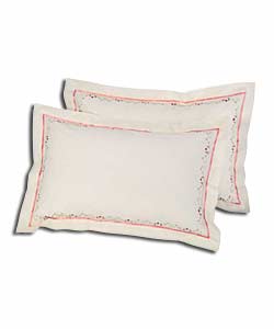 Pair of Pink Ellen Oxford Pillowcases.