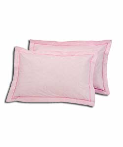 Pair of Pink Gingham Oxford Pillowcases.