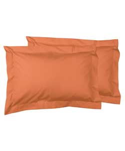 Pair of Plain Dyed Oxford Pillowcases - Burnt Orange