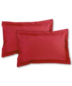 Pair of Plain Dyed Oxford Pillowcases - Ruby