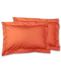 Pair of Plain Dyed Oxford Pillowcases - Terracotta