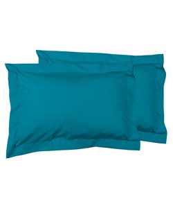 Pair of Plain Dyed Oxford Pillowcases - Turquoise