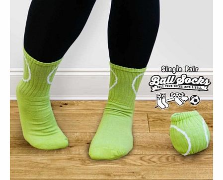 Pair of Tennis Style Socks - Ball SocksLet your feet match your favourite sport with a pair of Ball Socks.Ball Socks are a pair of funky socks which look like a tennis ball when they are rolled up. At the end of a day when you take your socks off, ro