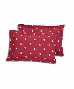 Pair of Terracotta Aztec Oxford Pillowcases.