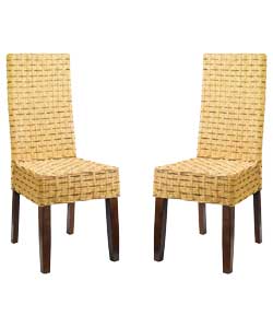 Size (W)43, (D)57, (H)100cm.Maize chairs with solid wood light walnut legs.Weight 18kg.Self assembly