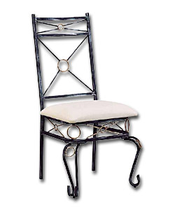 Pair of Wrought Iron Dining Chairs.
