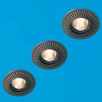 Palomar Tilting Ribbed Downlight 50W 3 Pack Antique Brass Plated