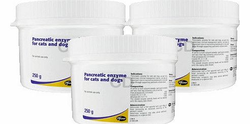Pancreatic Enzyme For Cats and Dogs Triple Pack - This specially formulated vet powder is essential for the treatment of diarrhoea, intestinal maldigestion and malabsorption in your pet (cats and dogs). It contains pancreatic enzymes which are normal