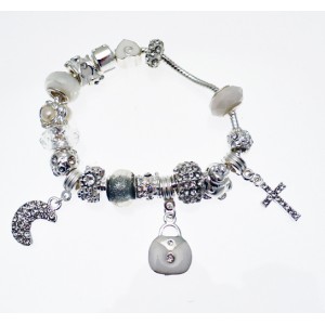 Unbranded Pandora`` Style Diamante Charm Bracelet with