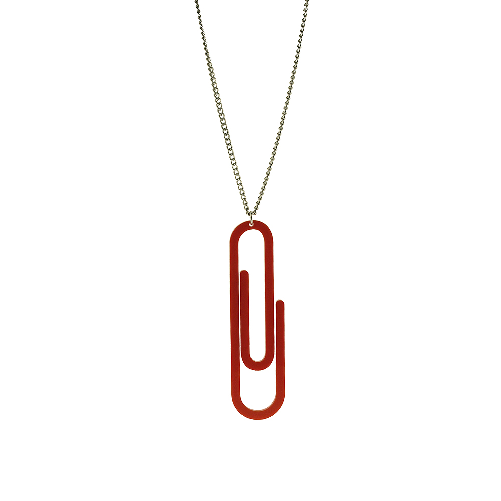 Unbranded Paper Clip Necklace - Red
