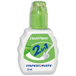 PAPER MATE Liquid Paper 2 in 1 FluidCorrects it all big or small!Pen tip to correct single