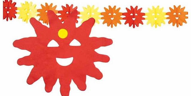 Unbranded Paper Sun 4 Metre Garland - Pack of 2