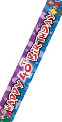 Unbranded Party Banner - Happy 40th Birthday 9ft