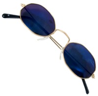 Unbranded Party Specs Blue Lens Gold Rim