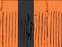 A light catching banner with a fringed edge ideal for hanging over doors so that it brushes