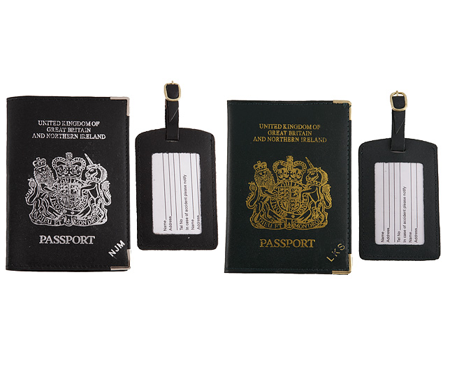 Unbranded Passport Cover/Tags 1 1 FREE Pers - Green and