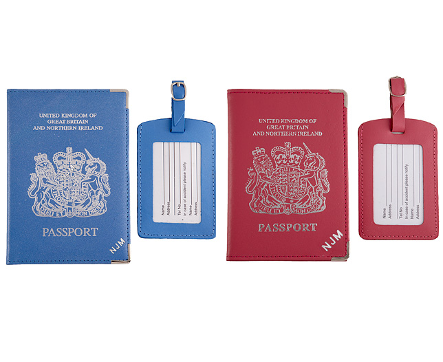 Unbranded Passport Cover/Tags 1 1 FREE Pers - P and Pale