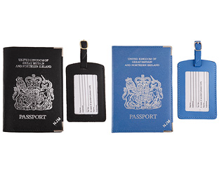 Unbranded Passport Cover-Tags 1 1 FREE Pers - P Blue and