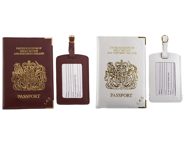 Unbranded Passport Cover/Tags 1 1 FREE Pers - White and Burg