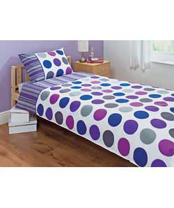 Unbranded Pastilles Single Duvet Set - Purple