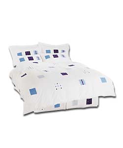 Patchwork Collection Double Duvet Cover Set - Blue