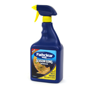 One application of Pathclear Gun Season Long Weed Killer will kill the weeds in your garden - and th