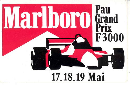 Pau Grand Prix F3000 Marlboro Event Sticker (12cm x 8cm)