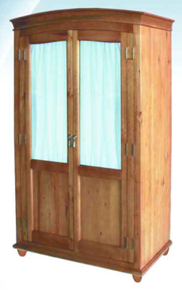 Paulo glass and curtained wardrobe pmb12009