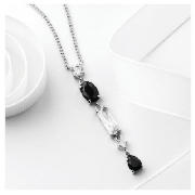 Unbranded Pave Back to Black Multi Stone Drop Pendant