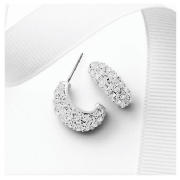 Unbranded Pave Crystal Shower J Hoop Earrings