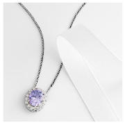 Unbranded Pave Lavender and White Cubic Zirconia Pendant