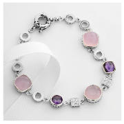 Unbranded Pave Pink and Purple Cubic zirconia Bracelet