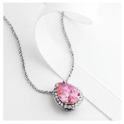 Unbranded Pave Pink and White Cubic Zirconia Pendant