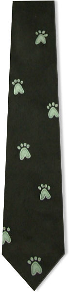 Unbranded Paw Prints Handpainted Silk Tie