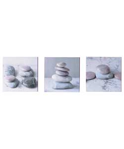 Unbranded Pebble Stack Canvas - Set of 3