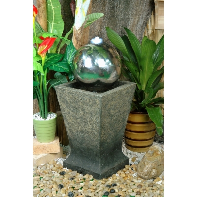 Unbranded Pedestal with Stainless Steel Sphere