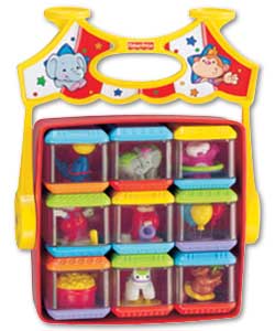 9 ocean themed blocks and 9 circus themed blocks.