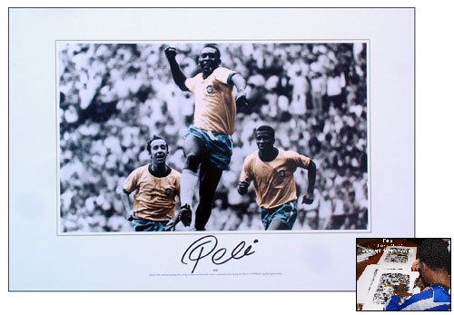 Unbranded Pelandeacute; and#8211; 1970 World Cup Final opening goal - signed print