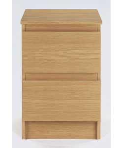 Unbranded Pello 2 Drawer Bedside Chest- Oak Finish