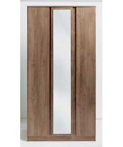 Unbranded Pello 3 Door Wardrobe - Walnut Finish