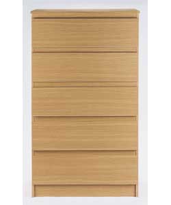 Unbranded Pello 5 Drawer Chest - Oak Finish